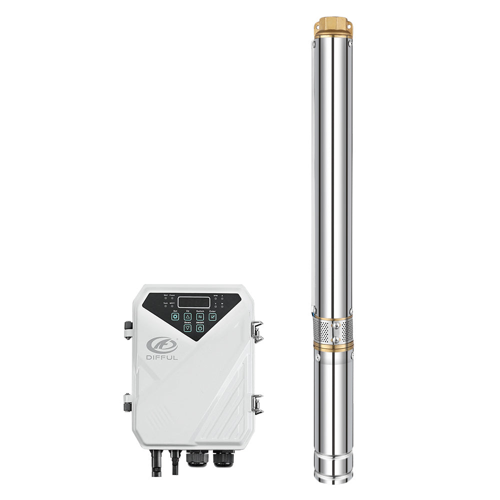 DIFFUL Solar Water Pump Kit, 2 inch 200 W 24 V DC For Off-Grid Living