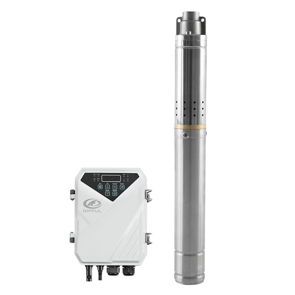 DIFFUL Solar Screw Pump, 2 inch 120 W 24 V DC For Livestock