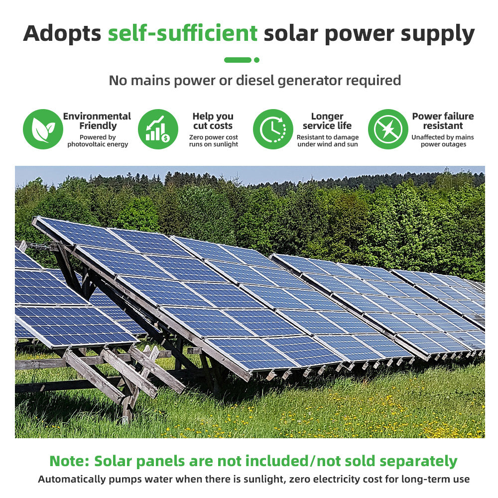 DIFFUL Solar Bore Pump, 3 inch 750 W 85 V - 280 V AC/DC For Livestock