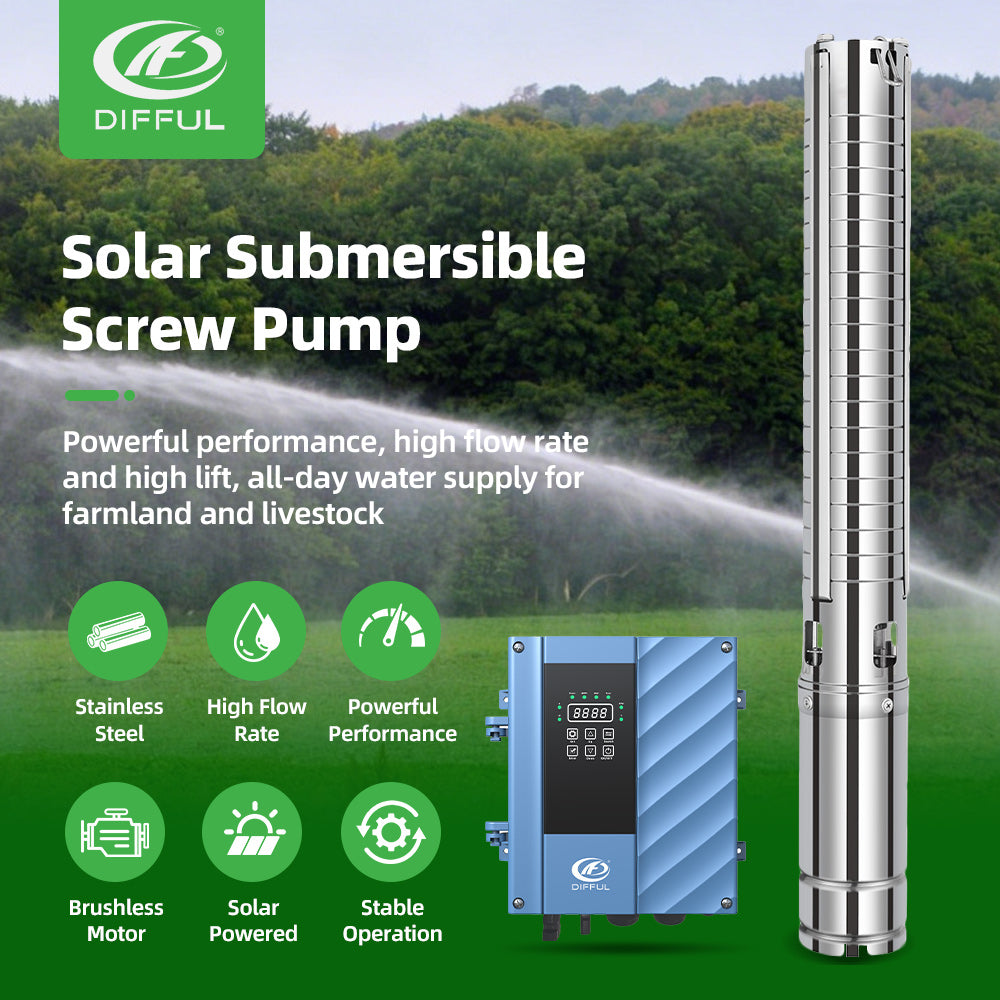 DIFFUL Solar Water Pump Solutions, 3 inch 750 W 85 V - 280 V AC/DC For Sprinklers