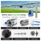DIFFUL Solar Water Pump Solutions, 3 inch 750 W 85 V - 280 V AC/DC For Sprinklers