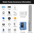 DIFFUL Solar Water Pump Solutions, 3 inch 750 W 85 V - 280 V AC/DC For Sprinklers