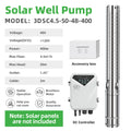 DIFFUL Solar Submersible Pump, 3 inch 400W 48 V DC For Off-Grid Living