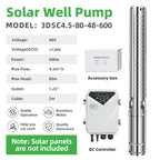 DIFFUL Solar Borehole Pumps, 3 inch 600W 48 V DC For Livestock