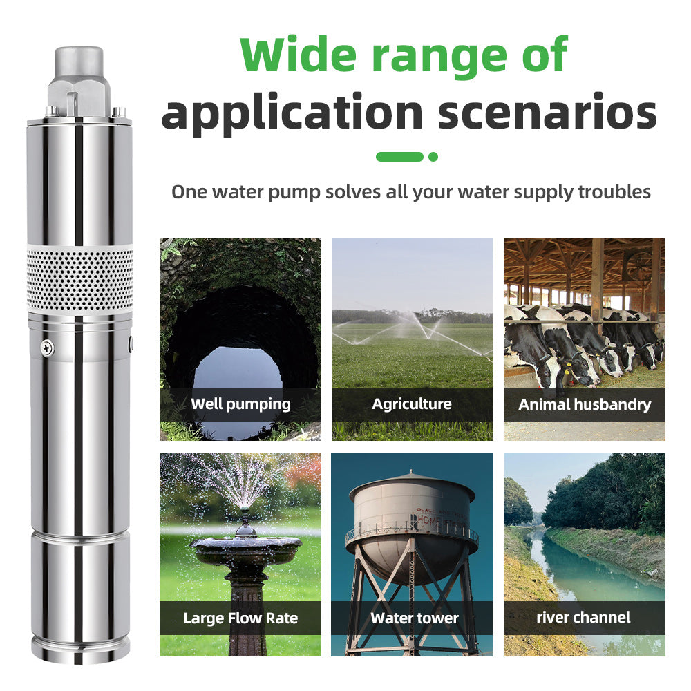 DIFFUL Solar Archimedes Screw Pump, 3 inch 210 W 36 V DC For Off-Grid Living