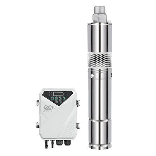 DIFFUL Solar Archimedes Screw Pump, 3 inch 120 W 24 V DC For Off-Grid Living