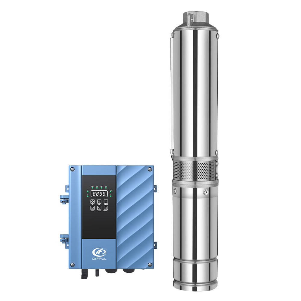 DIFFUL Solar Water Pump, 4 inch 14 M³/H Flow 2200 W 85 V - 280 V AC/DC For Sprinklers