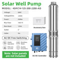 DIFFUL Solar Water Pump, 4 inch 14 M³/H Flow 2200 W 85 V - 280 V AC/DC For Sprinklers
