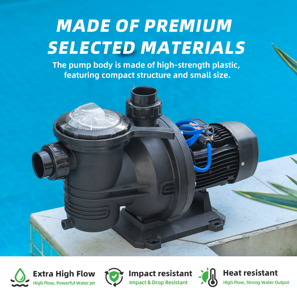 DIFFUL Solar Swimming Pool Pump, 27 M³/H Flow 19 M Head 1200 W 110V DC for Farm