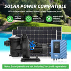 DIFFUL Solar Swimming Pool Pump, 27 M³/H Flow 19 M Head 1200 W 72V AC/DC for Filling Ponds